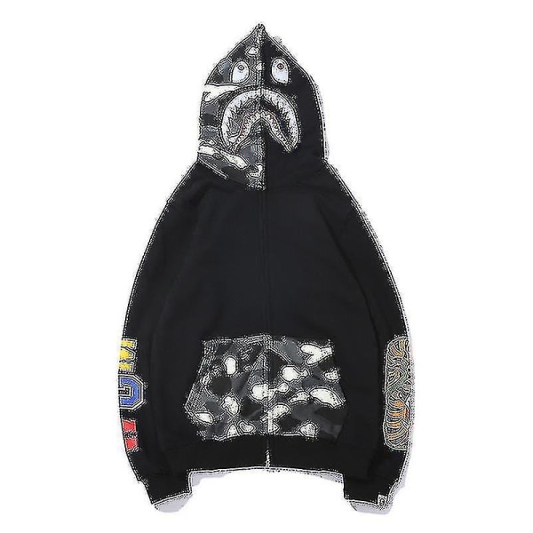 Herr Hoodie Camo Lös Dragkedja Jacka Tröjor För Män Pojke Wanke Speckled Pocket 4XL