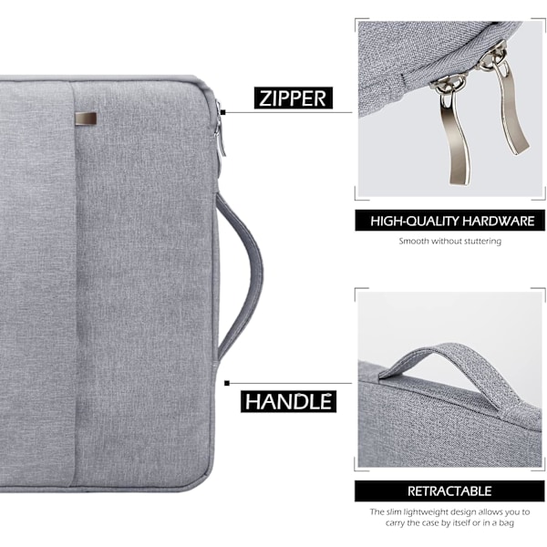 13 tuuman kannettavan tietokoneen suojakotelo, vedenpitävä pehmeä salkku MacBook Air 13 M2 M1 A2681 A2337 A2179 (2018-2022) / MacBook Pro 13 M2 M1 A2338 harmaa