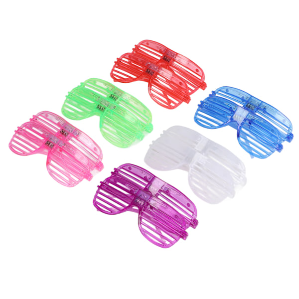 12PCS LED Light Glasses Glow in The Dark Portable Safe Shutter Shades Glasses for Adults Kids Party