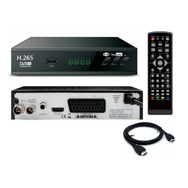 Dvb T2 Hevc 265 Digitaalinen TV-vastaanotin Dvb-t2 265 1080p Hd Dekooderi Usb Maanpäällinen TV-vastaanotin Epg Set To