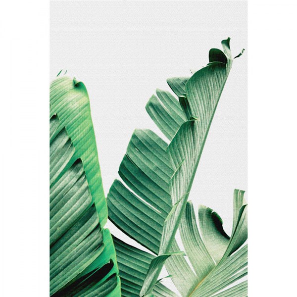 Wekity Botaniska Väggkonst Tryck Set om 3 Tropiska Blad Canvas Dekor Växtblad Boho Väggdekor Bilder Gröna Boho Affischer Konst Set Badrum Vägg A