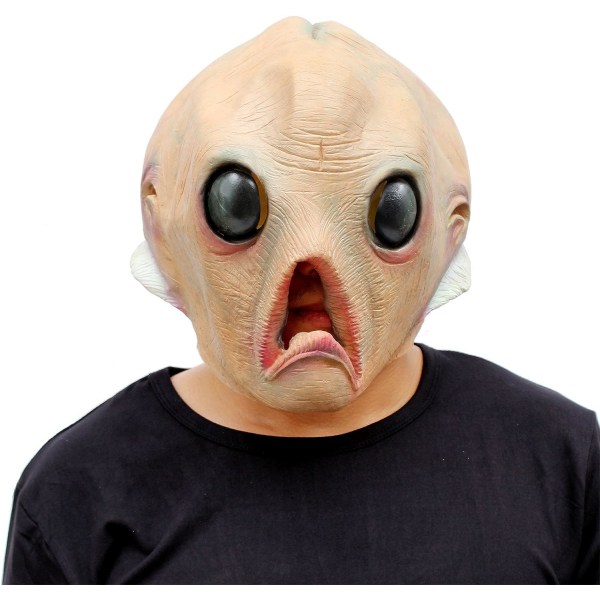 CreepyParty Alien Mask ET Klä Ut Halloween Kostym Party Latex Helhuvud Läskig Skräckmask