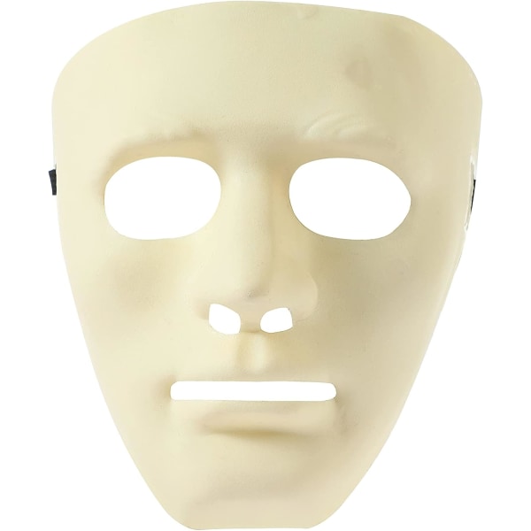 Halloween-maske Almindelig kostume Voksenoutfit Uhyggelig skræmmende gyserfest Ansigt Fin kjole Cosplay White 100 Masks