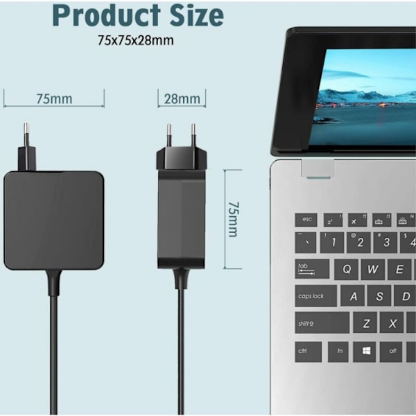Oplader til bærbar computer til ASUS 19V 2.37A 45W (4.0 1.35 mm)