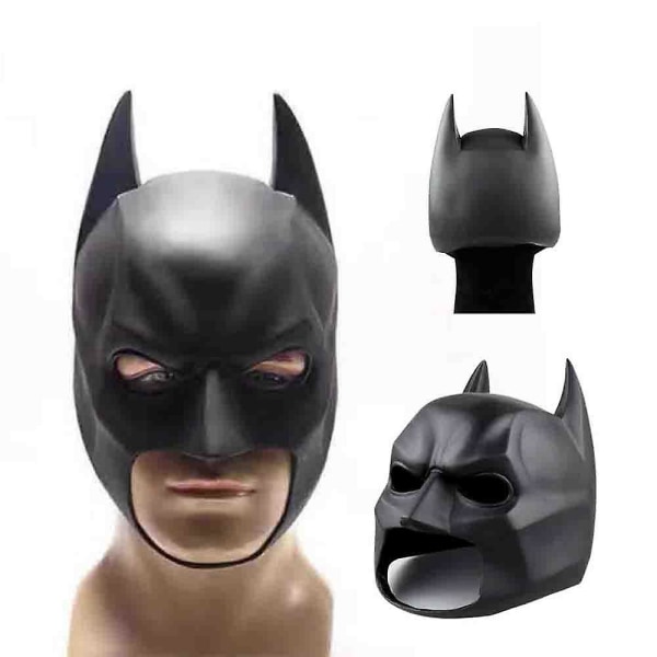 Batman Full Mask With Cowl The Dark Knight Rises Latex Helmet Adult Cosplay Prop