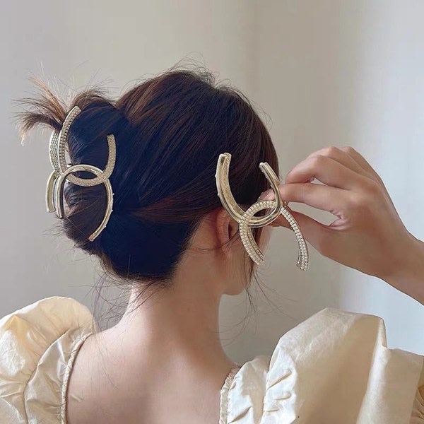 Nya Elegant Pearl Hair Claws Kvinna Hair Clip Hårnålar