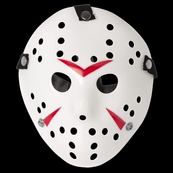 UltraByEasyPeasyStore Vuxna Skräckmask Hockey Halloween Hacker Finklänning White and Red