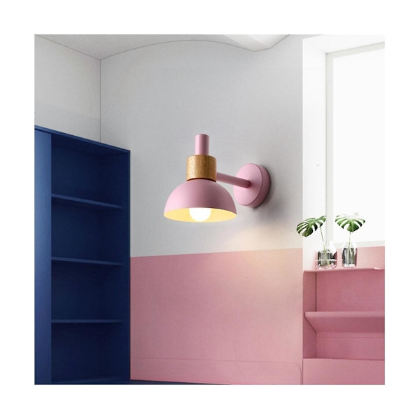 Vardagsrum Veranda Taklampa Nordisk Minimalistisk Modern Sovrum Sänglampa Macaron Vägglampa (rosa)