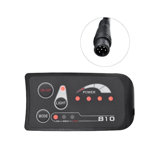 6-pin S810 E-bike Mätare LED Display Ip65 36v Uart för Elcykel Elektrisk Cykelmätare (36v)