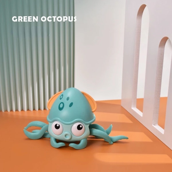 Krabba Elektriska leksaker bläckfisk Sväng vänster höger Musik Ljus Automatisk induktion Hinder Undvikande Interaktiv robot Husdjur för barn