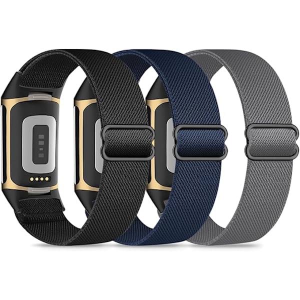 Elastiske armbånd, kompatible med Fitbit Charge 5/Fitbit Charge 6 armbånd til mænd og kvinder, åndbare og justerbare D