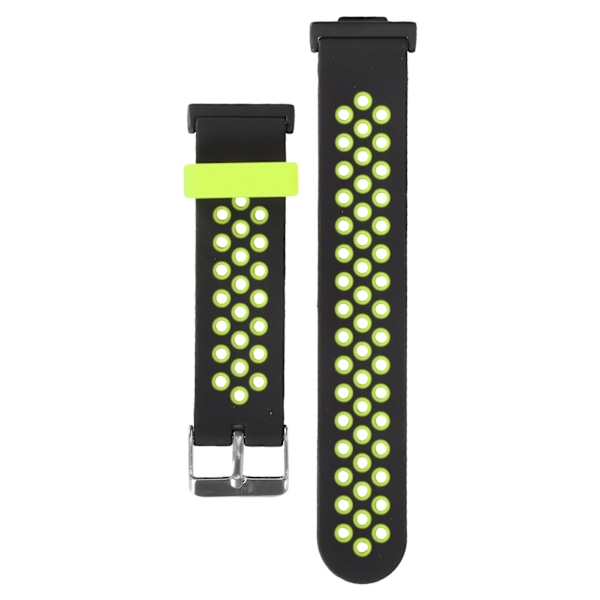 Smartwatch Strap Silicone Sweat Proof Breathable Adjustable Wrist Band for Watch Fit 2 Black and Green