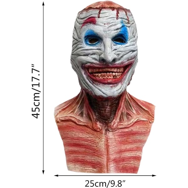 Halloween-mask Latex Halloween-mask Läskig Halloween Läskig mask 3D Dödskalle-huvudmask A（45 x 25cm）