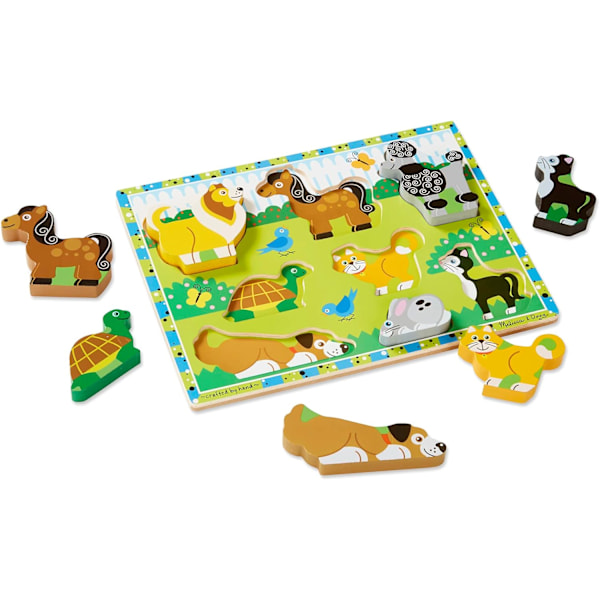 Melissa & Doug Pets Træ Puslespil (8 brikker)