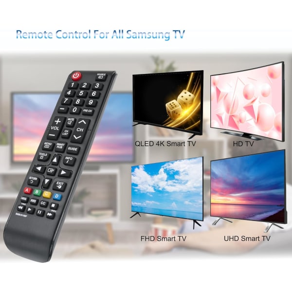 BN59 01199F Kaukosäädin sopii Samsung TV:lle, yhteensopiva useimpien Samsung Smart TV -ohjaimien kanssa