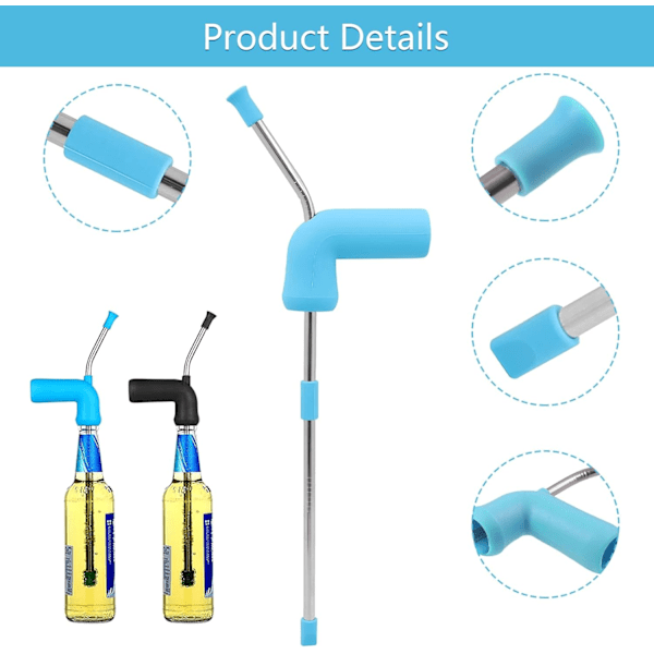 2-pack ölsnorkel med 2 rengöringsborstar för hem, bar och klubb