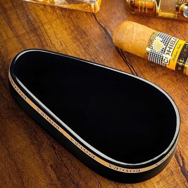 Cigarraskfat, Handguldpläterat Keramiskt Cigarraskfat, Utomhus Ci