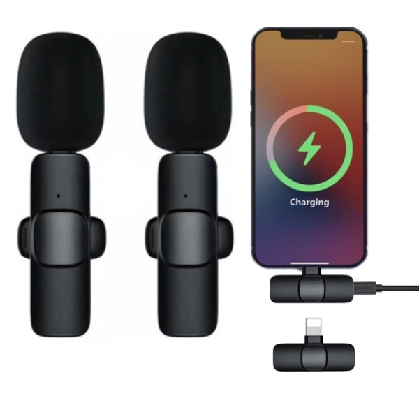 Trådlös mikrofon för iPhone iPad, lavaliermikrofon Apple
