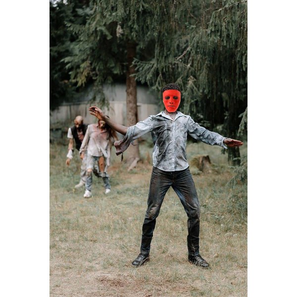 Halloween-mask Vanlig kostym Vuxenoutfit Skrämmande skrämmande skräckfest Ansikte Finklänning Cosplay Red 25 Masks