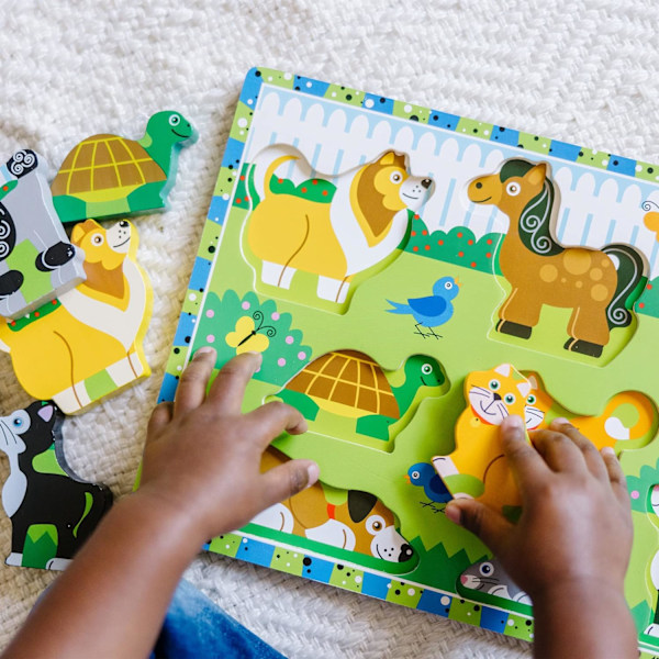 Melissa & Doug Lemmikit Puinen Paksu Palapeli (8 kpl)