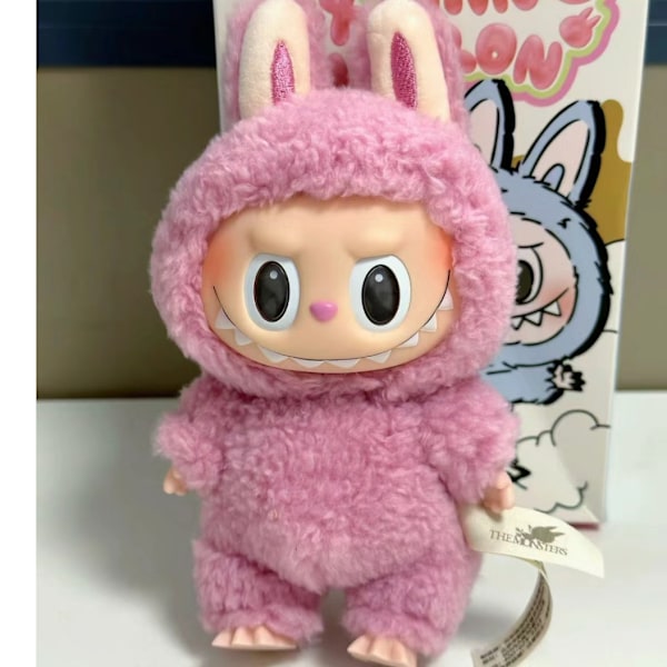 Labubu Macaron Monster Nyckelring Spännande Monster Macarons Vinyl Ansikte Plysch Nyckelringar Konst Samlarobjekt Leksaker Presenter till Barn Lychee Mei Mei