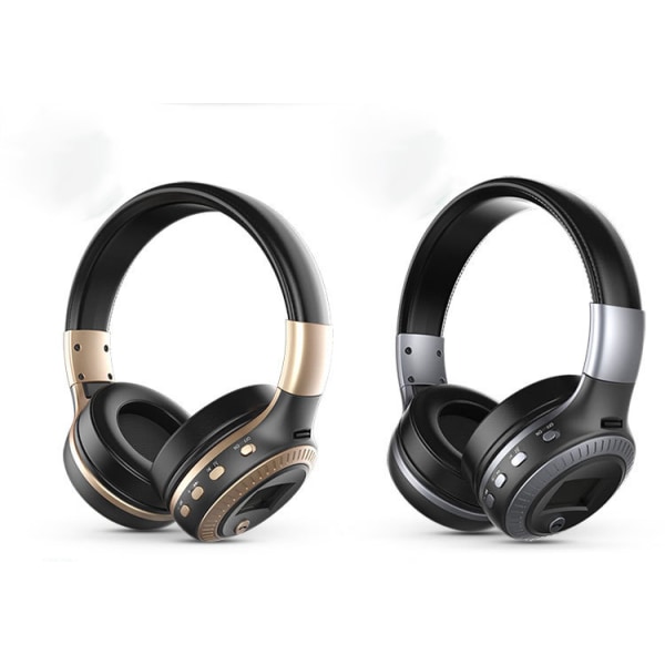 B19 hopfällbart huvudband, trådlöst Bluetooth-headset Black Gold