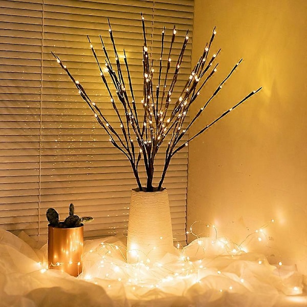 3-pack LED-belysta videkvistar lampa 60 glödlampor konstgjorda flexibla kvistar dekoration{EE}
