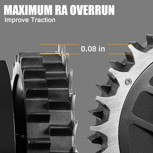 Premium rustfrit stål klamper til Worx Landroid S/M, Premium rustfrit stål udskiftningsklemmer til robotplæneklipper, Hjulstørrelse 205 mm (L)