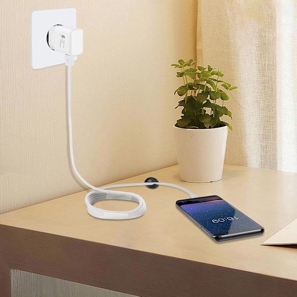 st Hurtigoplader, 1,2 m Kabel, Kompatibel med Samsung Galaxy S22 S21 S20 S8 S10 S9 Plus Note 7 8 9 10 A53 LG, HTC 2-pack/white