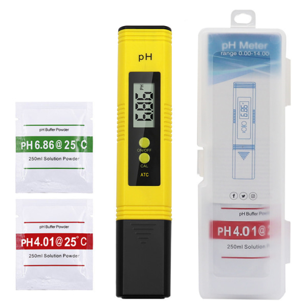 Bärbar pH-mätare vatten pH-testpenna Yellow