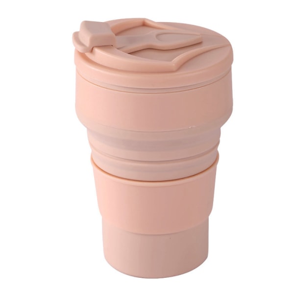 500 ml hopfällbar återanvändbar kaffemugg Pink