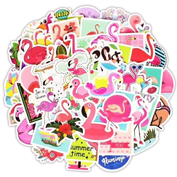 Klistermärken, 50 st - Flamingo multifärg