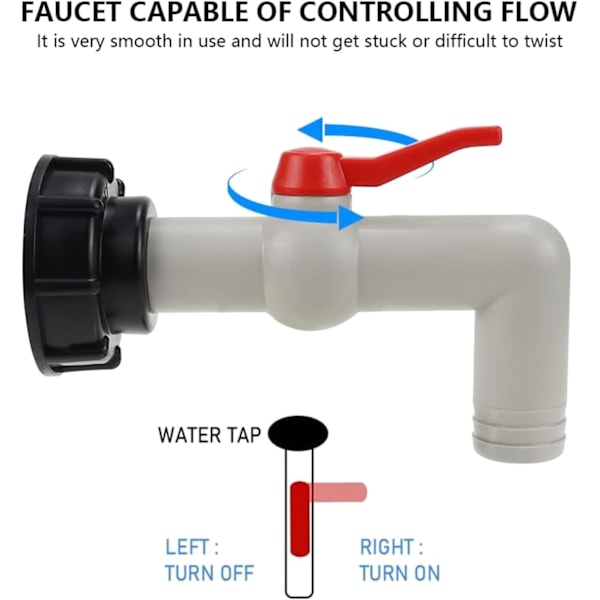 Adapter för vintråd för IBC-tankar, enkel att använda, trädgårdsslanganslutning av hög kvalitet, F/05-slangomkopplare (32 mm)