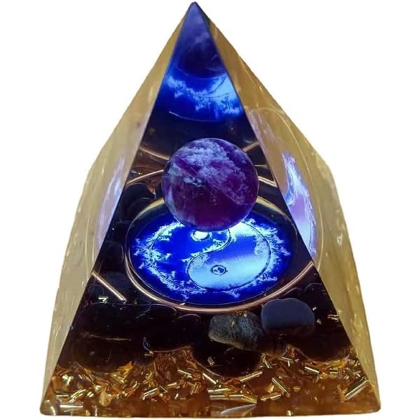 Månsten kristall orgon pyramid och kristall energi torn natur Reiki chakra krossad