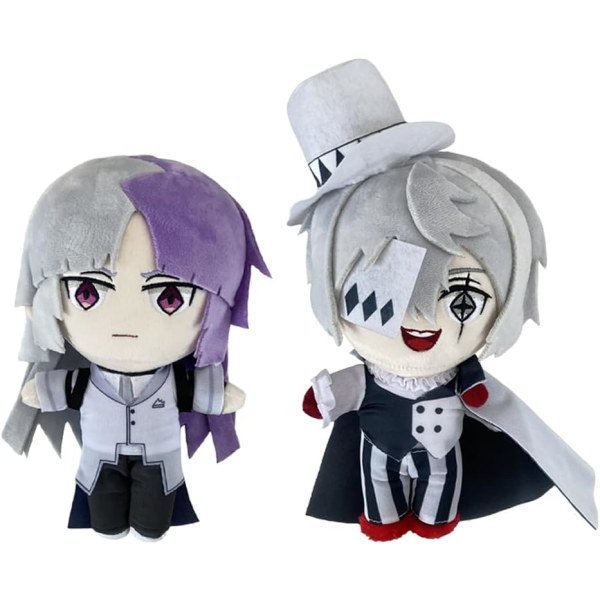 Bungo Stray Dogs plysch fylld docka anime BSD Plushies figur mjuk plysch kram kudde 2 st D 20cm