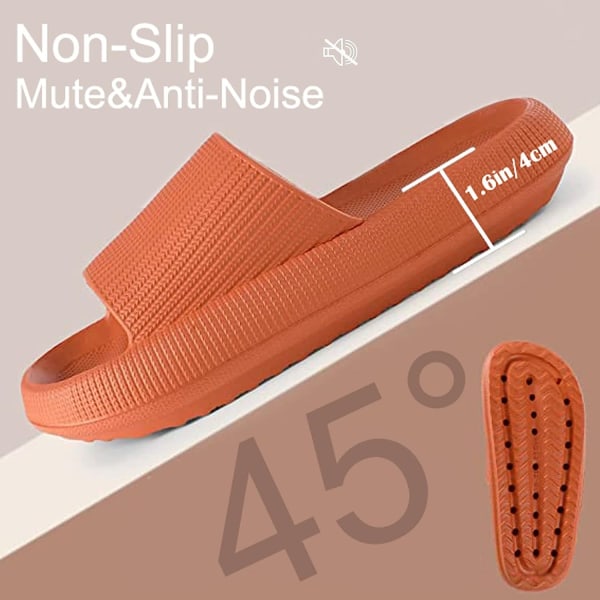 Kvinde Tykke Platform Cloud Slippers orange 44-45