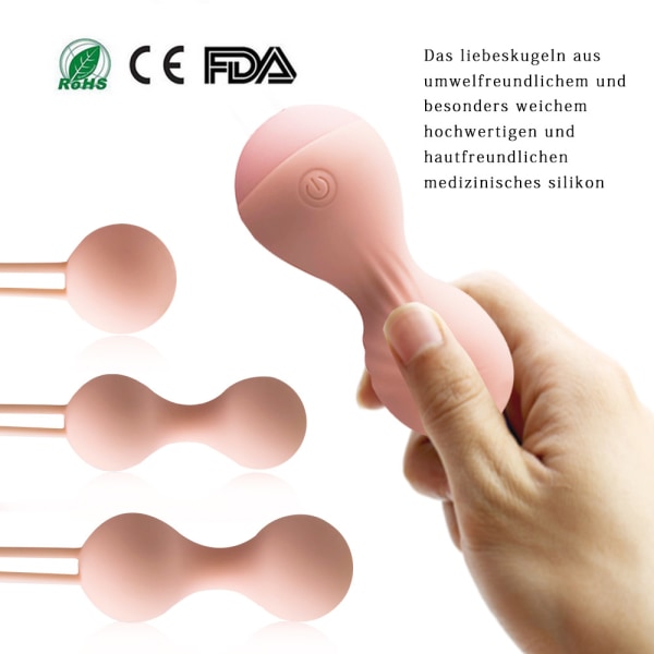 3 Kegel Balls Device Training Kit för att stärka toning bäckenmuskler pink 3pcs set