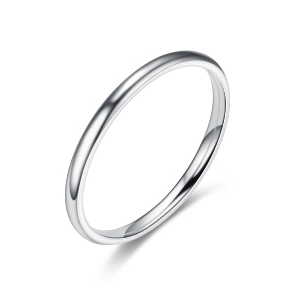 Design titan tunn ring - 2mm storlek 6 Silver