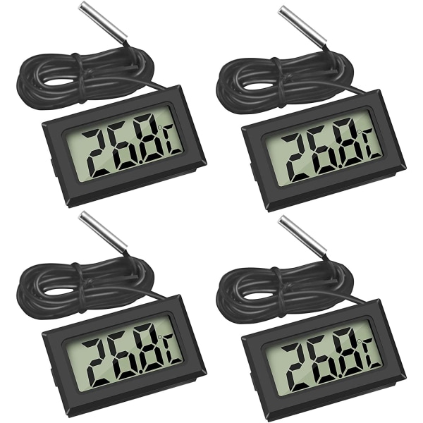 Mini Digital LCD temperaturtermometer (4X svart)