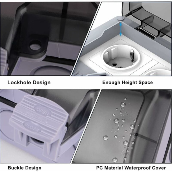 Uttag IP66 vattentätt, vägguttag trädgårdsuttag utvändigt