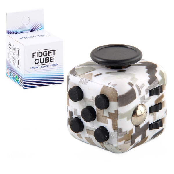 Avstressande Rubiks kubtärning leksak Camouflage Grey