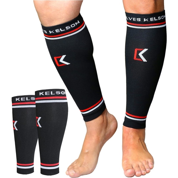 (2 par) Calves Kelsonkompressionsbandage, perfekt för skenbensantsyndrom, löpning, sport för män/kv L/XL(12.5"16.5"Calf)