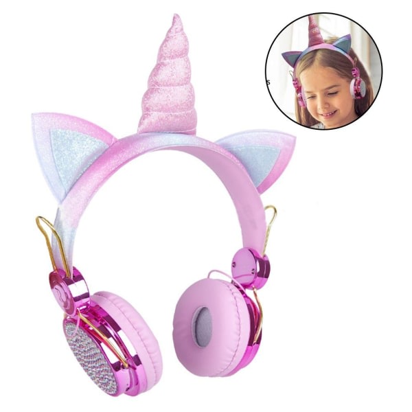 Hörlurar barn, unicorn kabel hörlurar för tjejer med miofon