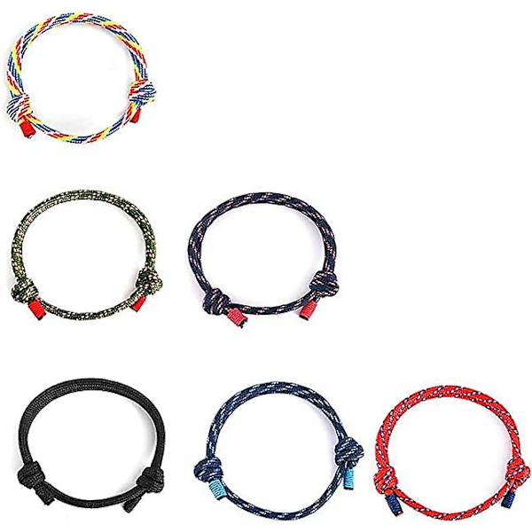 Nautisk Flettet Armbånd, 6 stk. justerbare håndlavede nautiske armbånd, unisex{sl}