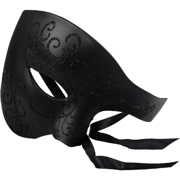 Dekorativ halv ansiktsmask plast ögonmask Halloween ansiktsmask Black