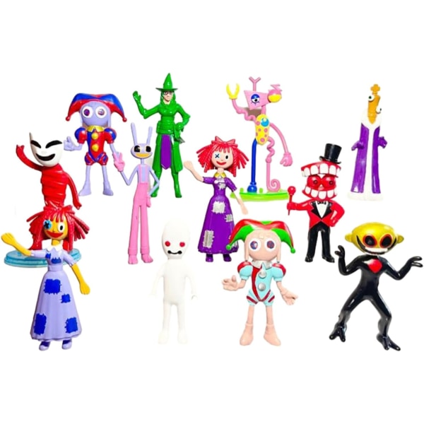 12 The Amazing Digital Circus Figures Set, Pomni Jax modellleksaker för barngåvor, The Amazing Digital Circus Collectible Anime Figurer 12pcs-c