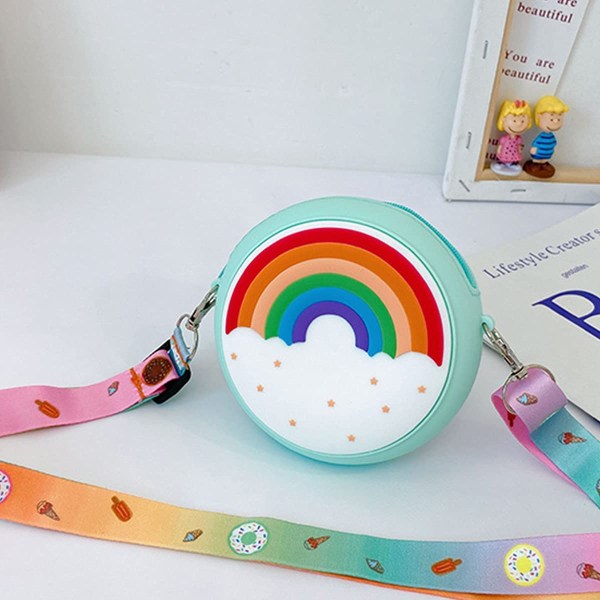 Söt Rainbow Mini Purse Toddler Crossbody Shoulder Messenger Bag