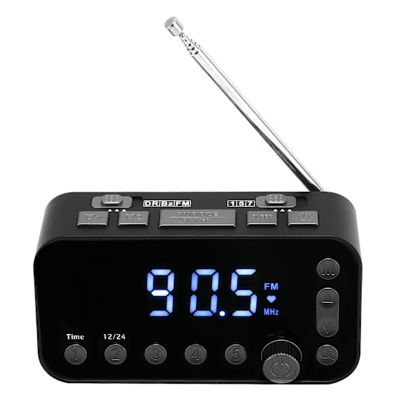 DABA1 Clock FM Radio Dual USB with Charging Port LCD Display Backlight Adjustable Volume Alarm Clock Radio