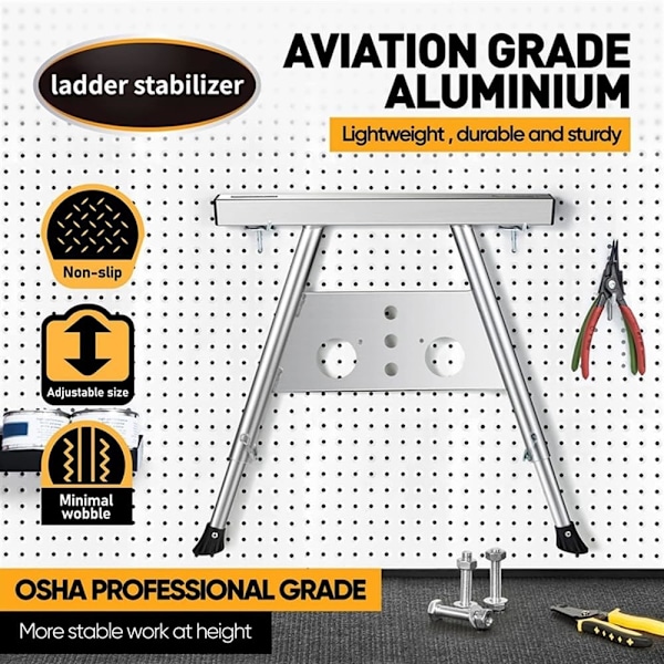 Rak stabiliseringsfällbar i aluminiumlegering och stål, belastning 175 kg, husbil, husvagn, husbil, tillbehör stöd