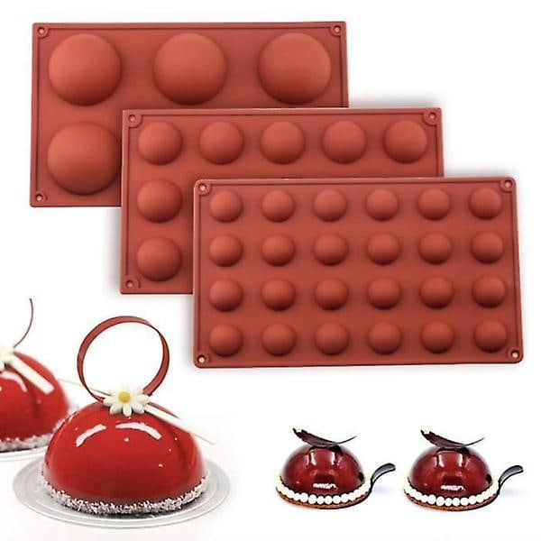 Silikonform - Boll / Halvsfär 6/8/15/24 - Is-/choklad-/geléform Brun